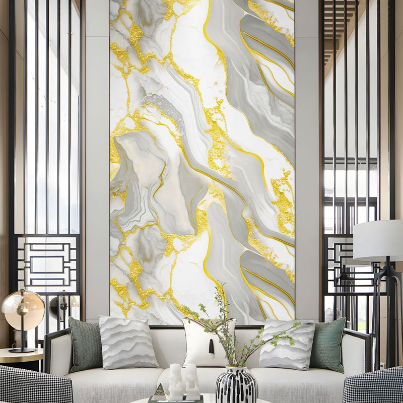 Gilded marmol na sticker ng pader